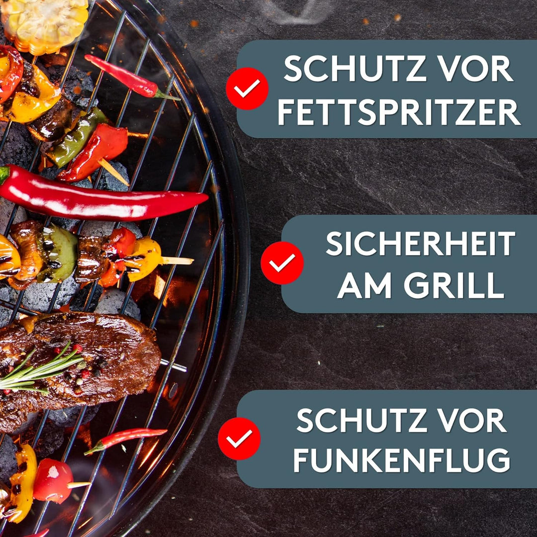 LILENO HOME Grill u. BBQ Matte 75 x 120 cm (BBQ Time Männer Rot) - als perfekte bodenschutz Unterlag