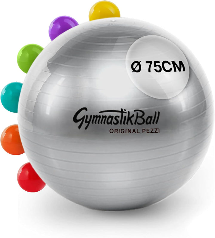 PEZZI - Gymnastikball Original Pezziball Standard 42-75cm Ø – Sitzball für Therapie, Sport & Büro -