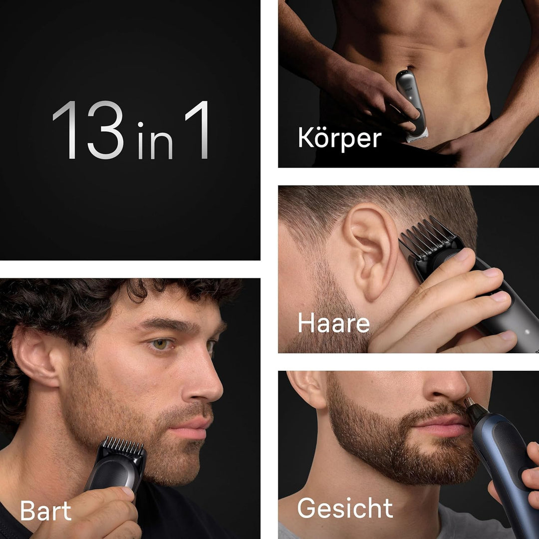 Braun All-in-One Trimmer-Set 7, 13-in-1 Multigroom, Haarschneidemaschine für Gesicht, Kopf und Körpe