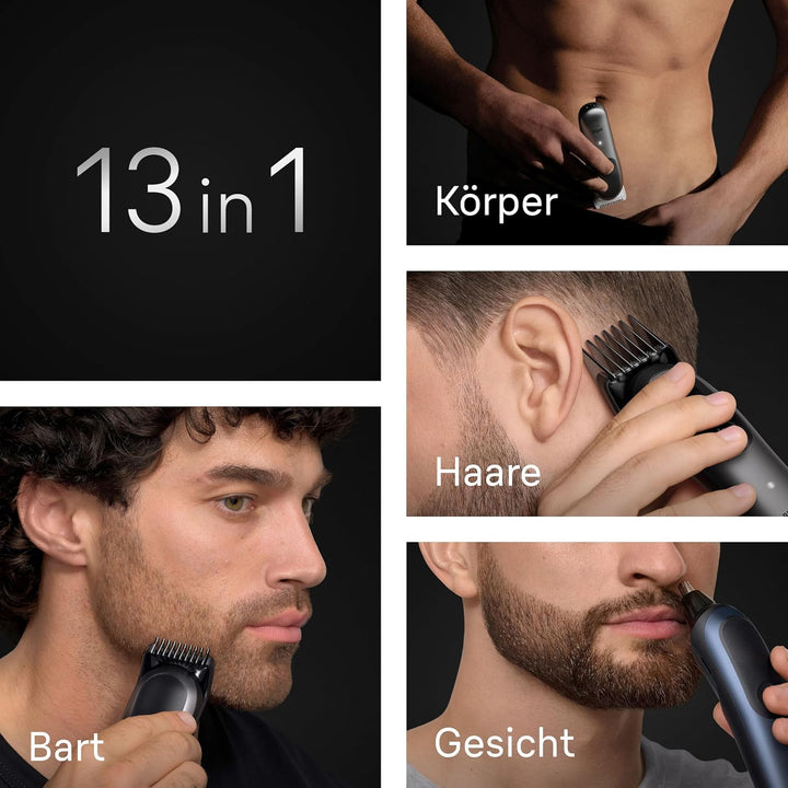 Braun All-in-One Trimmer-Set 7, 13-in-1 Multigroom, Haarschneidemaschine für Gesicht, Kopf und Körpe