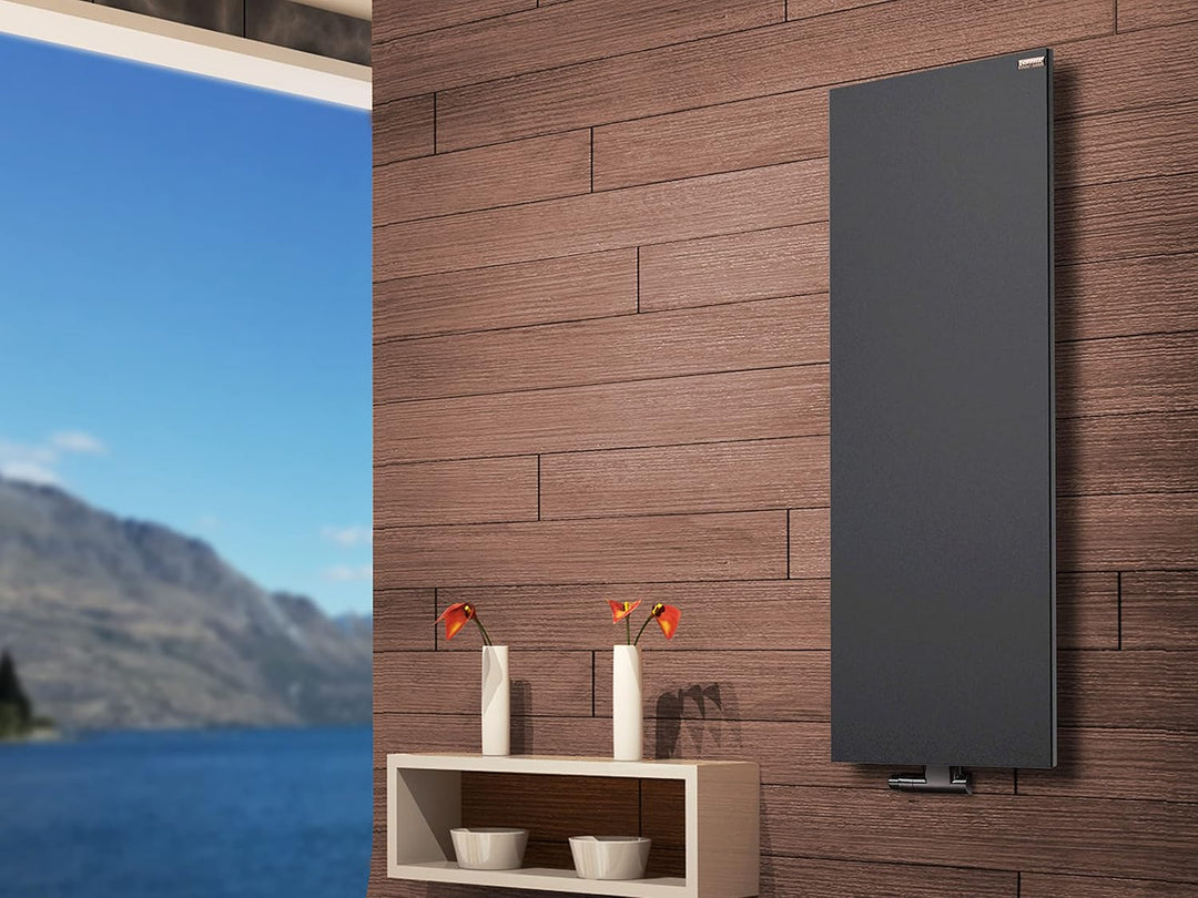 BADHEIZKÖRPER Design Mirror Steel 2 120x47cm 799 W anthrazit SZAGATO Handtuchwärmer Handtuchtrockner