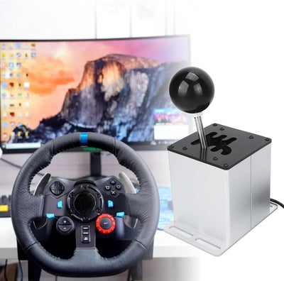 Zunate USB Simulator Shifter für ATS ETS Dust WRC SIM Racing Game, 6+R PC Game H Gearshifter für Log