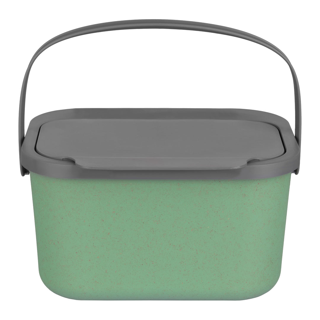 Biomülleimer Küche 4,5L Komposteimer, Küchen Mülleimer, Grün/Grau mit Deckel, Bio für Obst und Gemüs