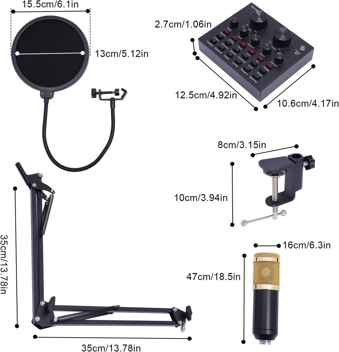 Kondensatormikrofon Mikrofon Set V8 Live Soundkarte Audio Mixer Voice Changer Mit Mikrofonaufhängung