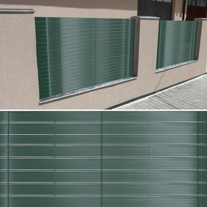 IDMarket - Set mit blickdichten Lamellen aus PVC, Grün, L.60 M für Gitterpaneel