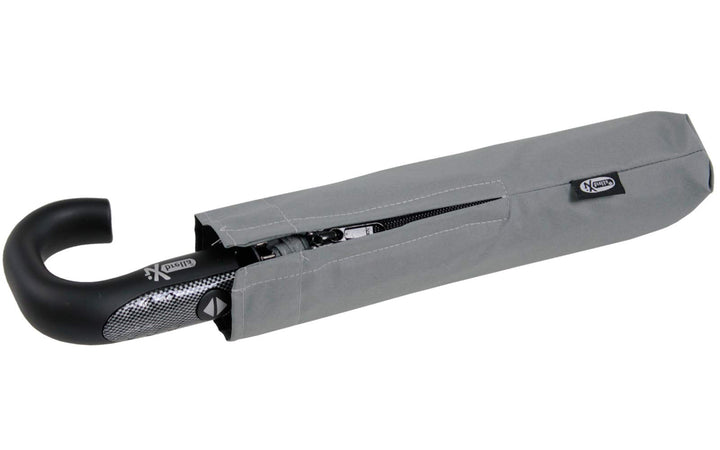 iX-brella Herren Taschenschirm Auf-Zu-Automatik Rundhakengriff Carbonoptik Grey Carbonoptik-grau, Ca