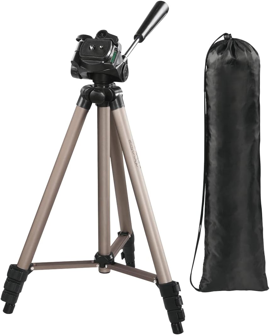 Hama Leichtes Einsteiger-Dreibeinstativ mit 3-Wege-Kopf, Star 75 125-3D, Champagner 42 - 125 cm Sing