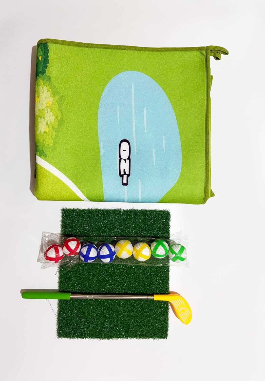 Golf Abschlag Matte Minigolf Für Zuhause - Mini Golf Set Indoor - 160x100 cm Golf Teppich - Inkl. 8