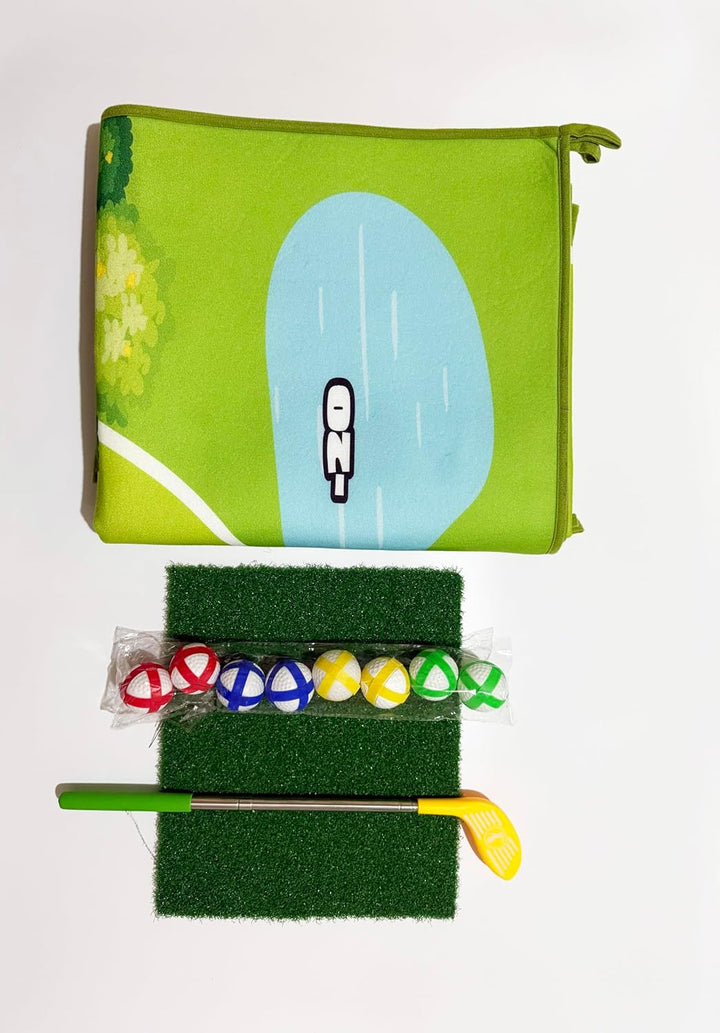 Golf Abschlag Matte Minigolf Für Zuhause - Mini Golf Set Indoor - 160x100 cm Golf Teppich - Inkl. 8