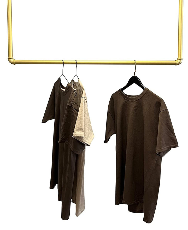 Kleiderstange Garderobe Industrie Design für Decke Gold | Breite 100 cm x Höhe 100 cm | Garderobenst