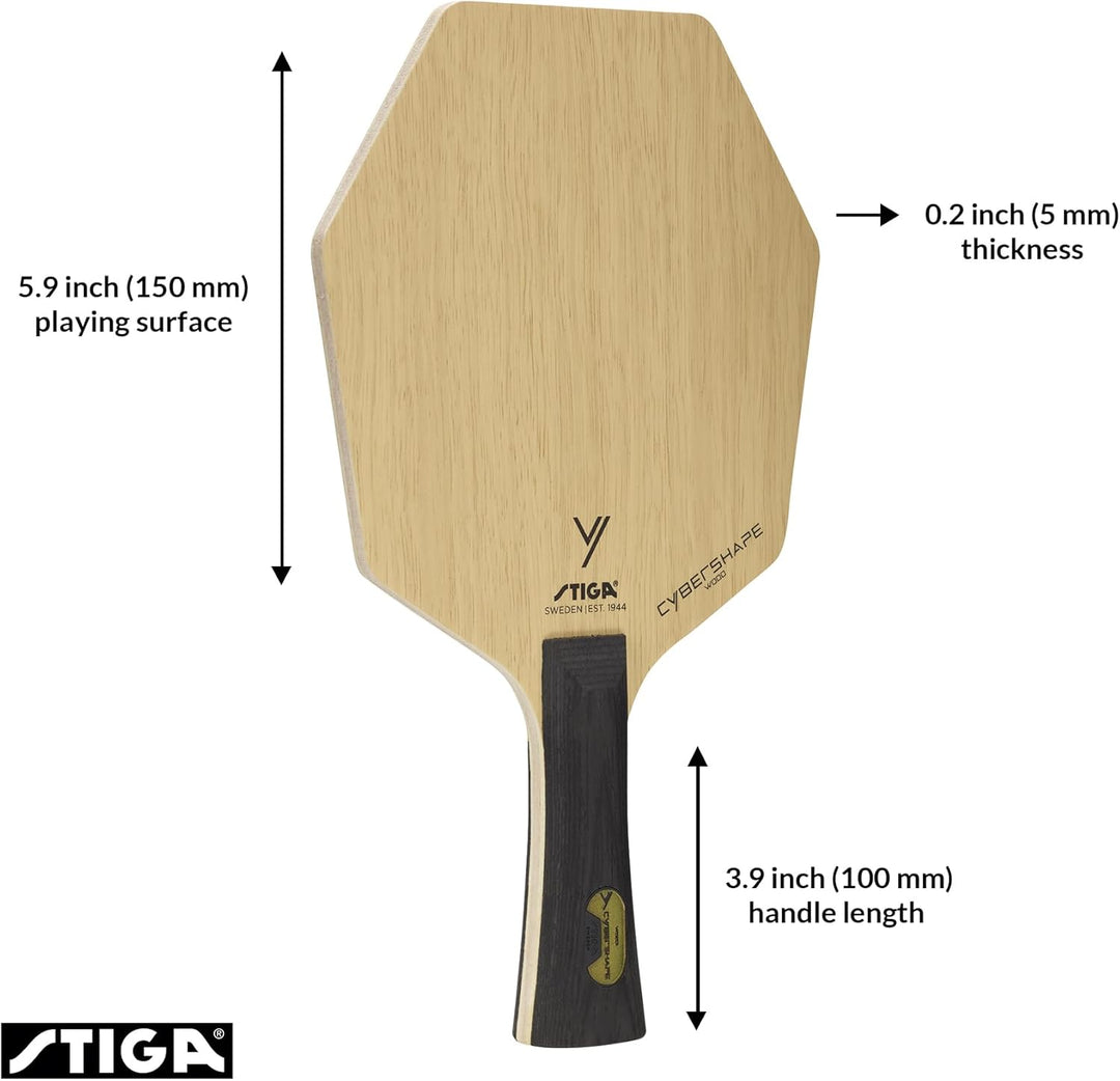 Stiga Cybershape Wood Tischtennis Holz – Tischtennisholz aus Holz mit exklusiver Cybershape-Form Kon