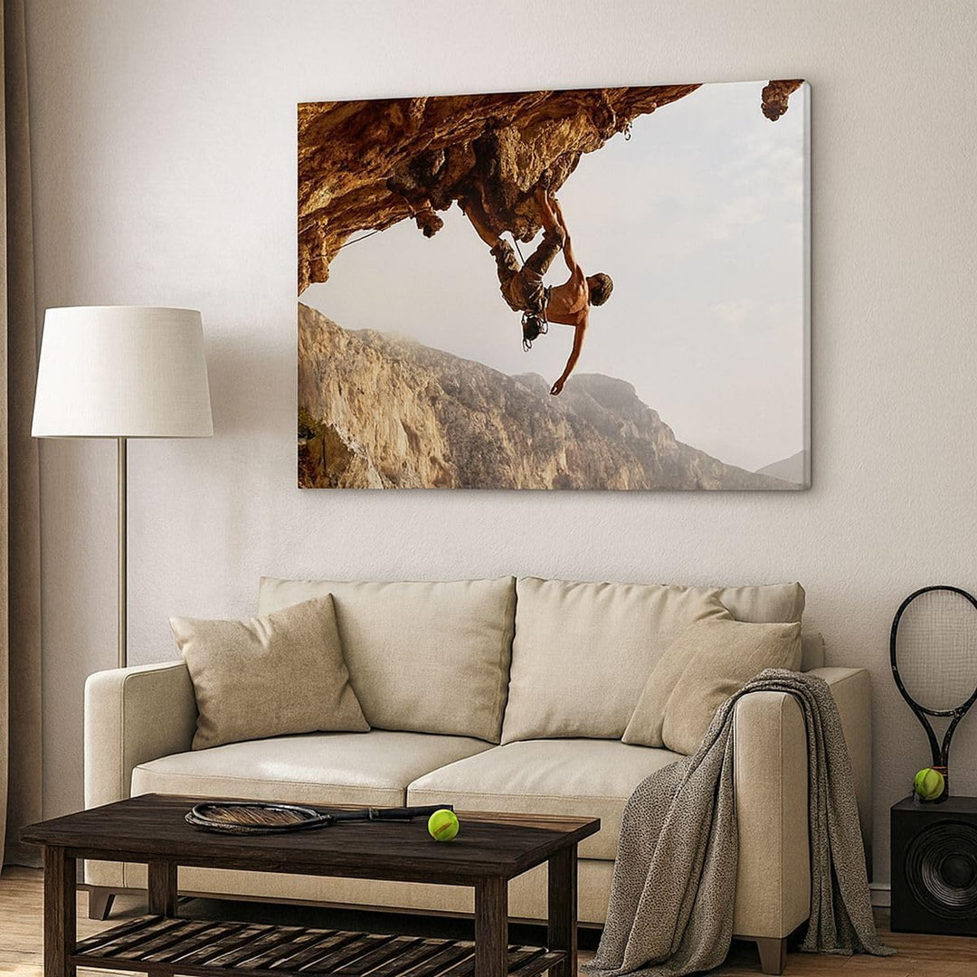Bilder auf Leinwand 100x70cm Leinwandbild Klettern extrem berge griechenland Gross Wanddeko Bild Sch