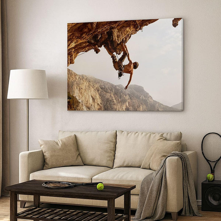 Bilder auf Leinwand 100x70cm Leinwandbild Klettern extrem berge griechenland Gross Wanddeko Bild Sch