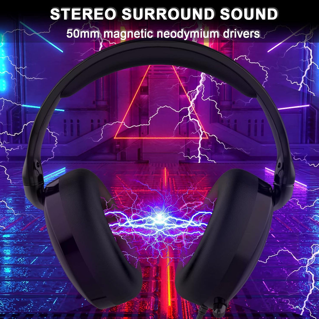 Y-YOPZI Gaming Headset für PS4 PS5 PC with 3D Surround Sound Headset mit Mikrofon Kopfhörer Noise Ca