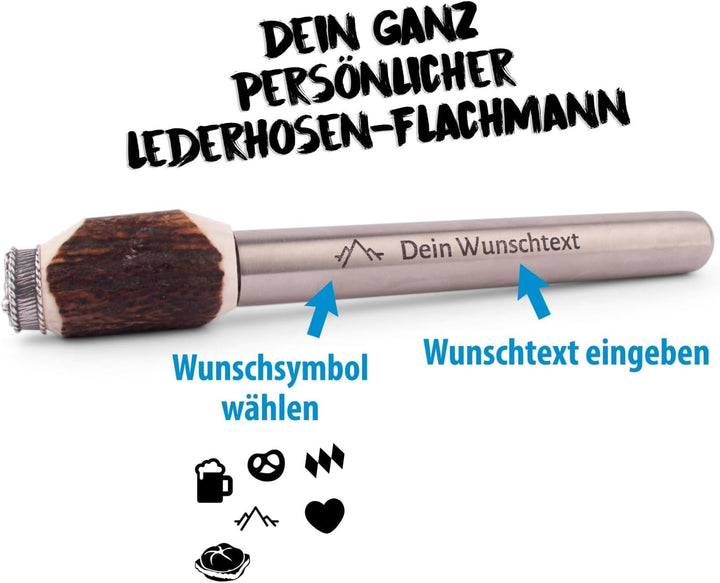 Hirschhorn-Lederhosen-Flachmann "Wolpertinger"