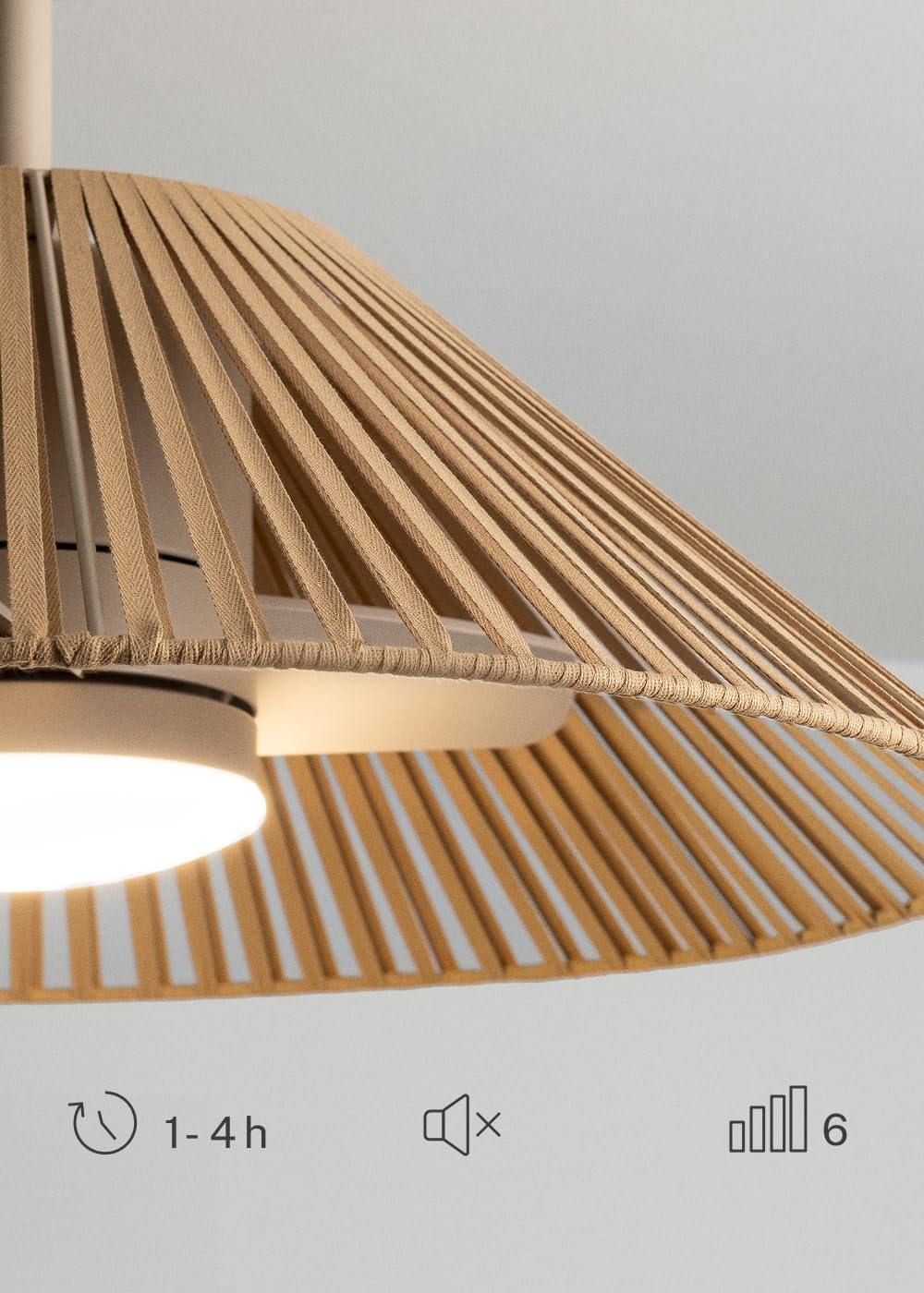 CREATE / WIND LAMP WOVEN/Deckenventilator mit Beleuchtung Sand mit Fernbedienung / 25W, Programmierb