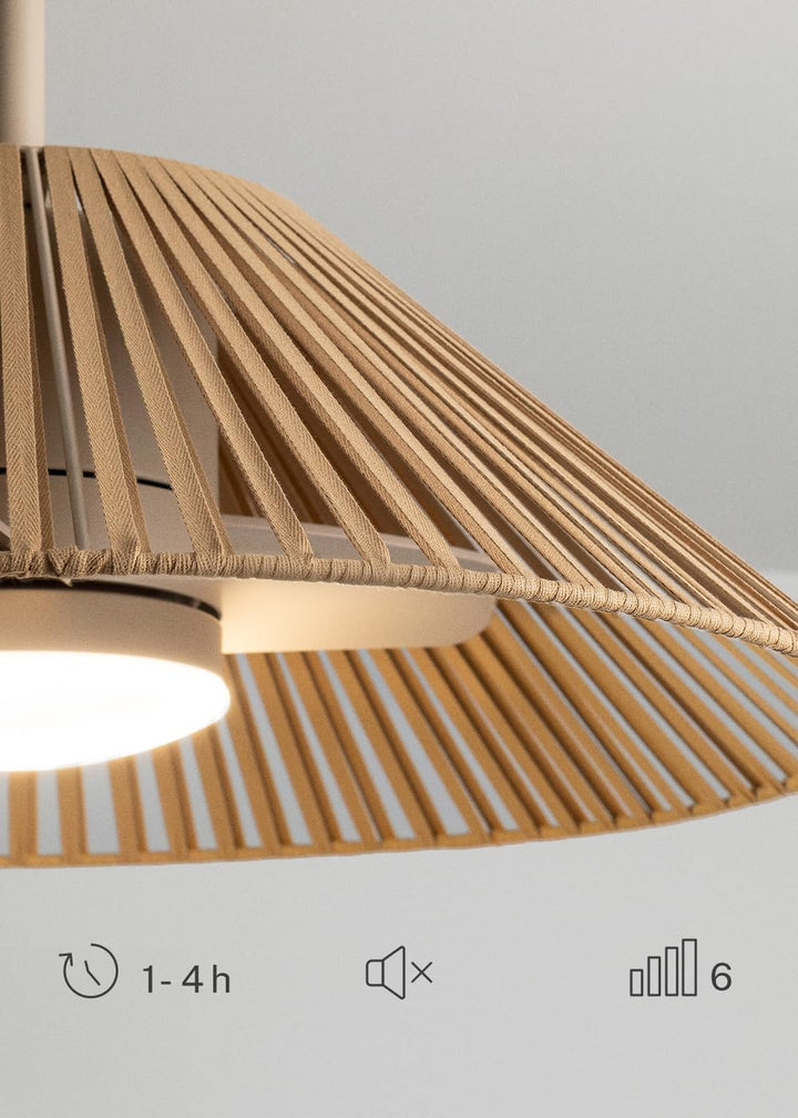 CREATE / WIND LAMP WOVEN/Deckenventilator mit Beleuchtung Sand mit Fernbedienung / 25W, Programmierb