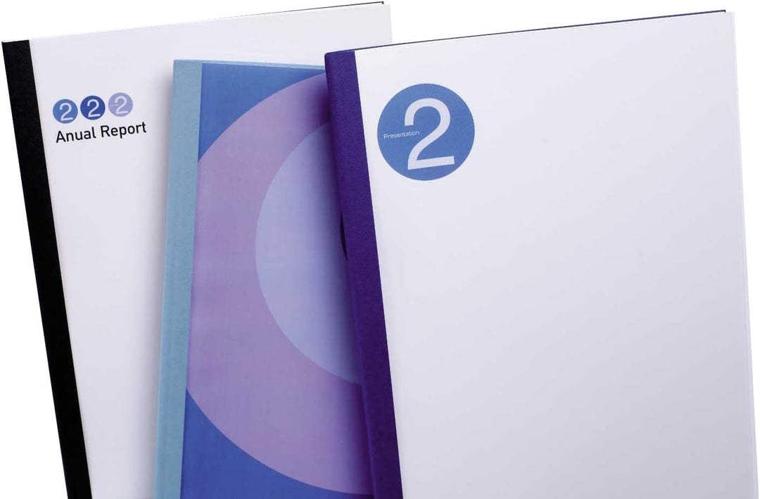 GBC LeatherGrain Thermo-Bindemappen, 100 Stück, A4, weiss, 3mm weiss 3 mm, weiss 3 mm