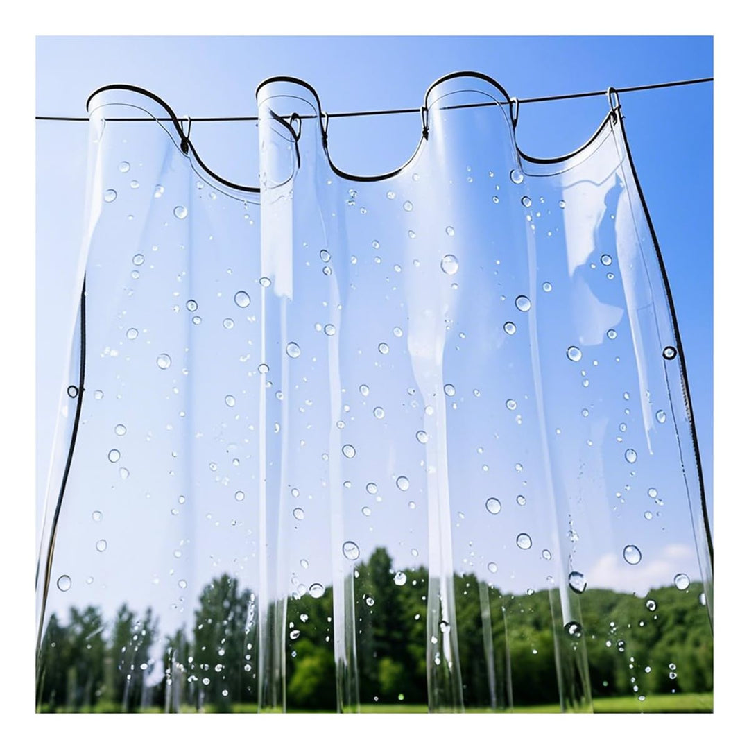 Wasserdichtes Transparent Plane mit Ösen, Klare PVC Wetterfeste Abdeckplane, Reissfeste Vorhang für