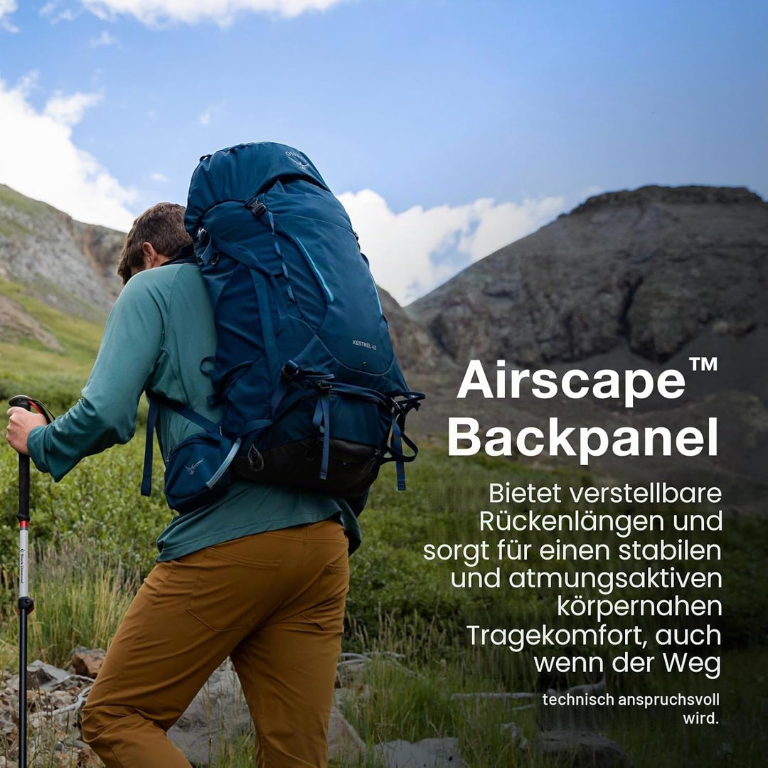 Osprey Europe Herren Kestrel 38 Backpack Bonsai Green L-XL, Bonsai Green L-XL