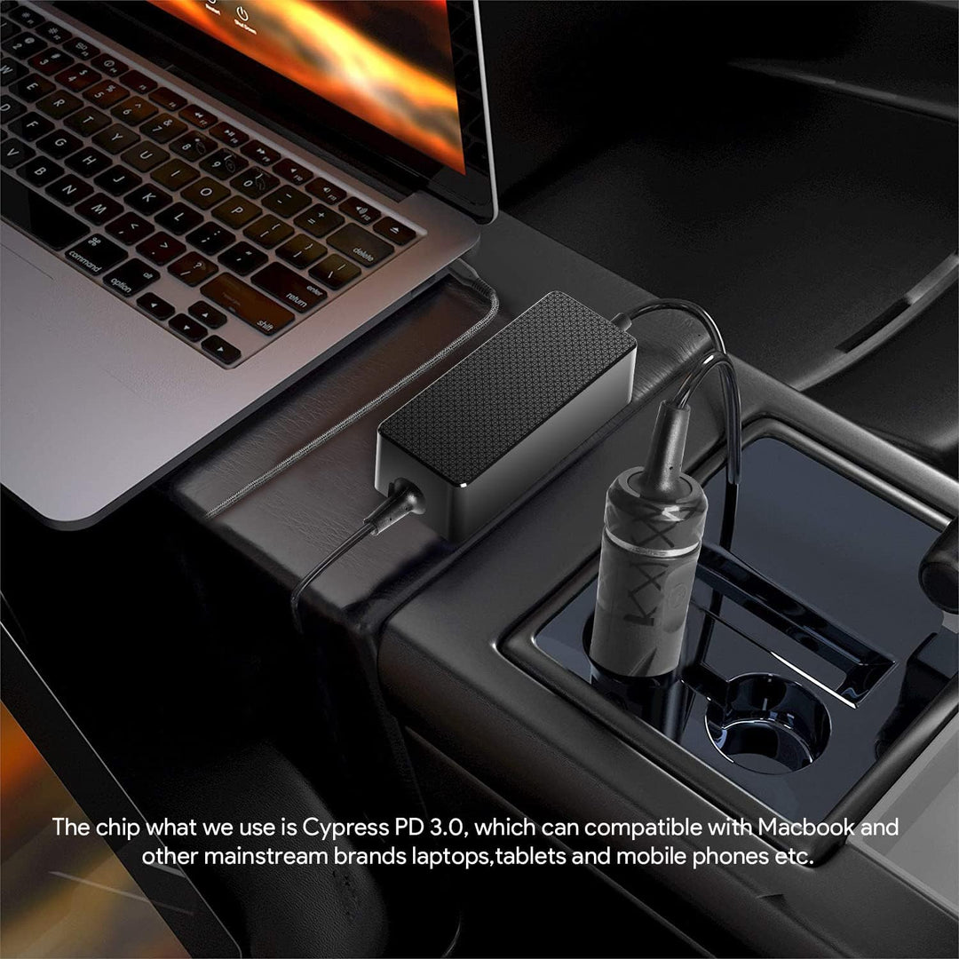 KFD 118W USB-C KFZ Ladegerät Auto Ladekabel DC 12V-24V Netzteil für MacBook Air Pro, Dell XPS, HP Sp
