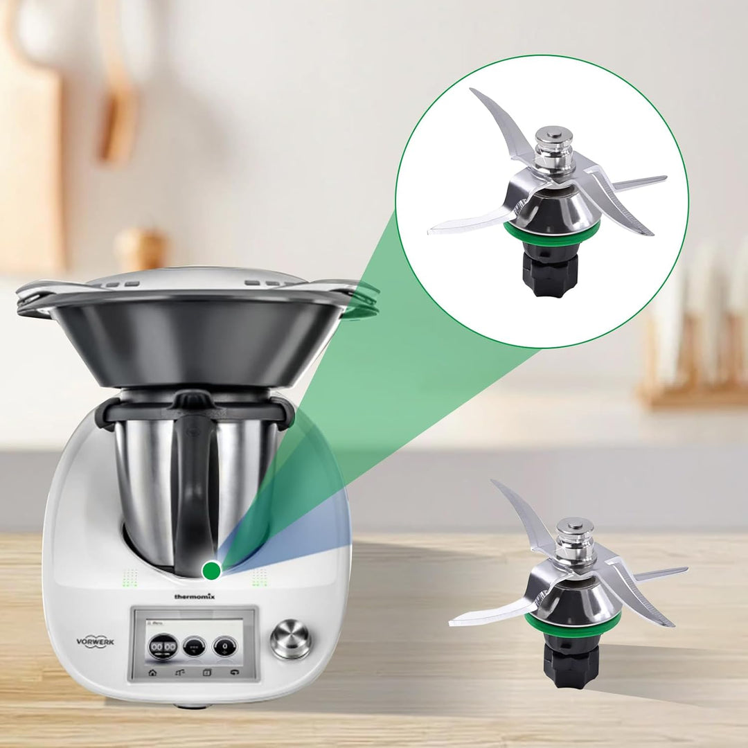 Messer für Vorwerk Thermomix TM5 TM6, Messer für Thermomix Küchenmaschine Mixmesser Edelstahl, inkl