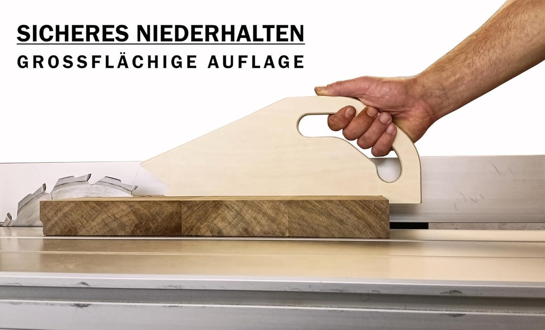 2 in 1 - Schiebestock für Tischkreissägen, Fräsen und Hobel - Push Stick aus Multiplex - Werkstücksc