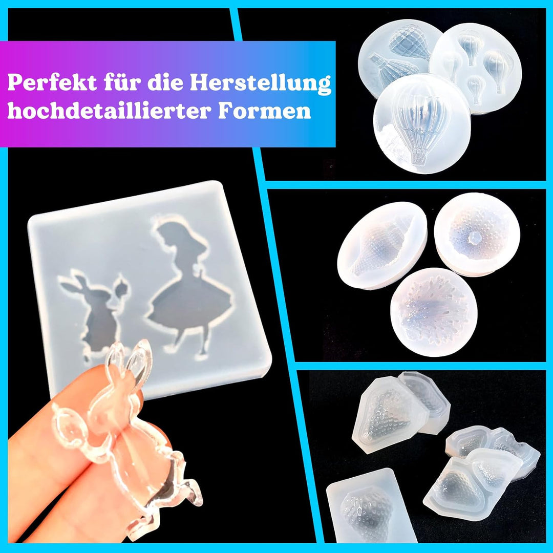 LET'S RESIN Flüssiges Silikon Kautschuk, 580g Lichtdurchlässiger Silikon, Abformsilikon, 1: 1 Verhäl