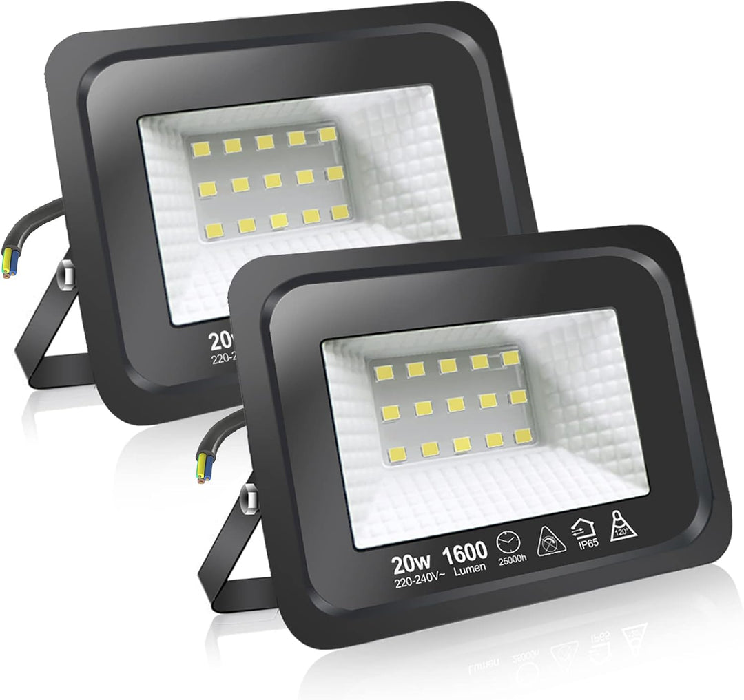 EXTRASTAR 20W LED Strahler, Superhell Led Strahler Aussen, IP65 Wasserdicht LED Fluter, 3000K Warmwe