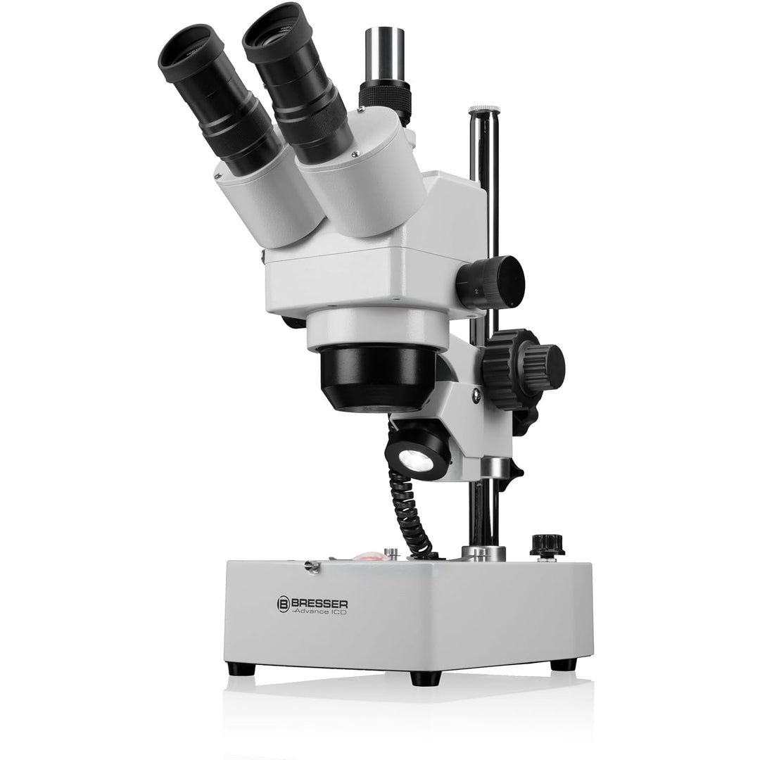 Bresser 3D Stereo Auflicht- Durchlicht Mikroskop Advance ICD 10x-160x mit trinokularem Kamera Aufsat