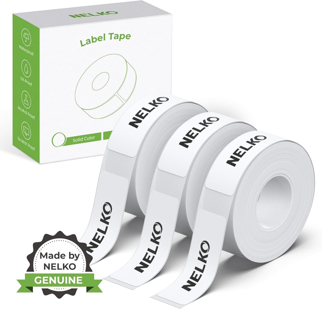 NELKO Original P21 Etikettenband-Ersatz, adaptiertes Etikettendruckpapier, 14 x 40 mm, Standard-lami