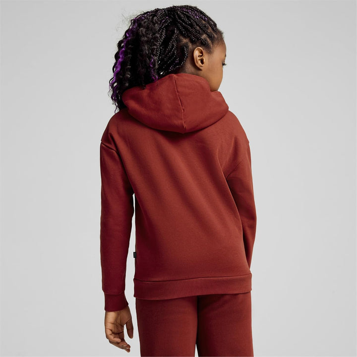 PUMA Mädchen ESS+ Script Metallic Hoodie FL Sweat 176 Intensive Rot-goldfolie, 176 Intensive Rot-gol