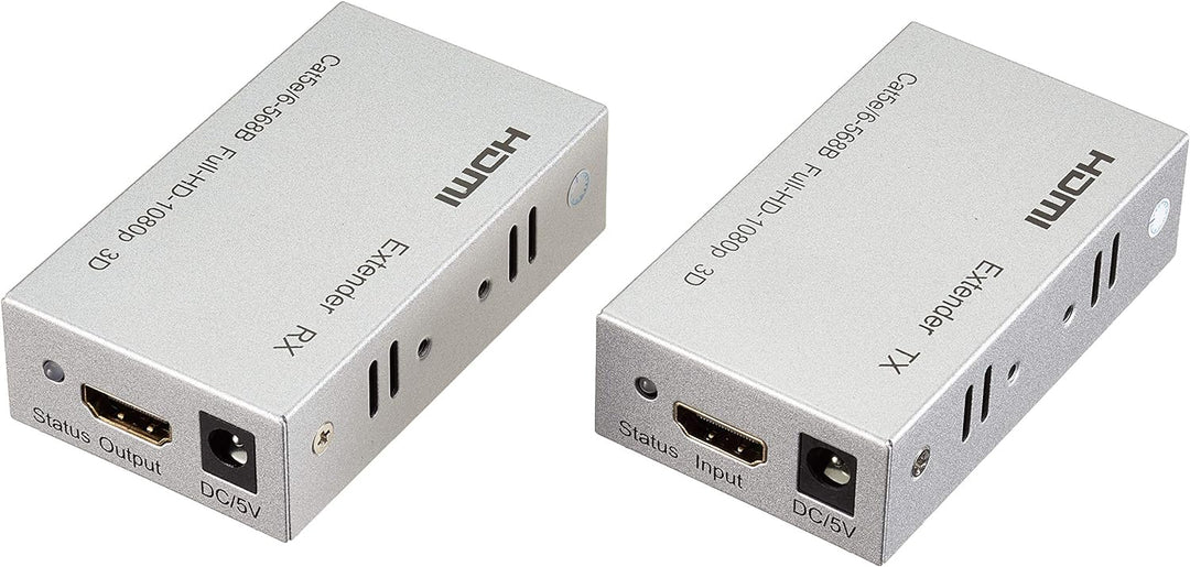 PremiumCord 4K HDMI Extender bis zu 60m über Patchkabel Cat5e / Cat6, LAN Kabel, Metallgehäuse, Komp