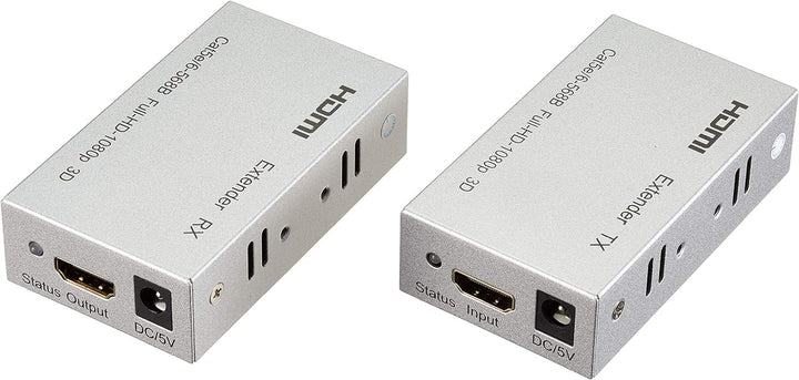 PremiumCord 4K HDMI Extender bis zu 60m über Patchkabel Cat5e / Cat6, LAN Kabel, Metallgehäuse, Komp