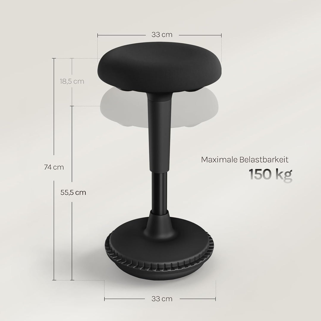 WOLTU Ergonomischer Stehhocker, 360° neigbarer Bürohocker, Schreibtischstuhl mit Breiter Anti-Rutsch