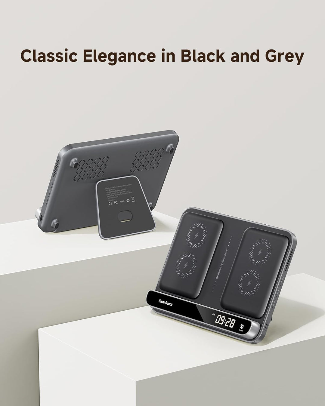 Dual Induktive Ladestation für 2 Handys, 30W Doppel Handy Ladestation für iPhone Air/17 Pro/17 Pro M