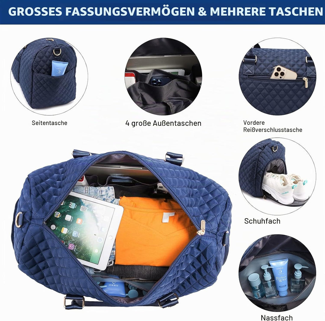 LOVEVOOK Sporttasche Reisetasche Damen, Weekender Travel Kliniktasche Geburt mit Kulturtasche, Schuh