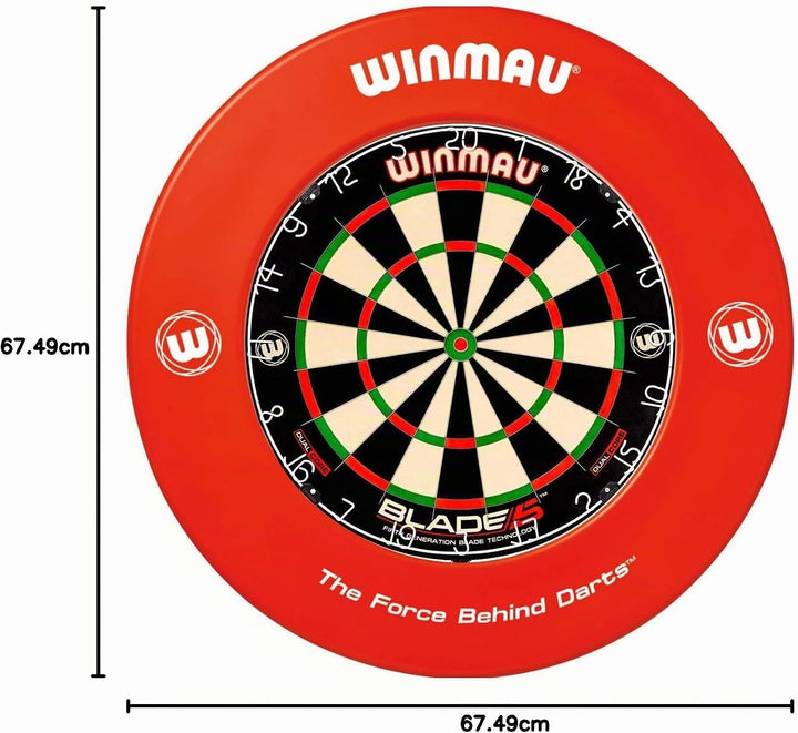 WINMAU Unisex – Erwachsene Printed Dartboard Surround Standard Red, Standard Red