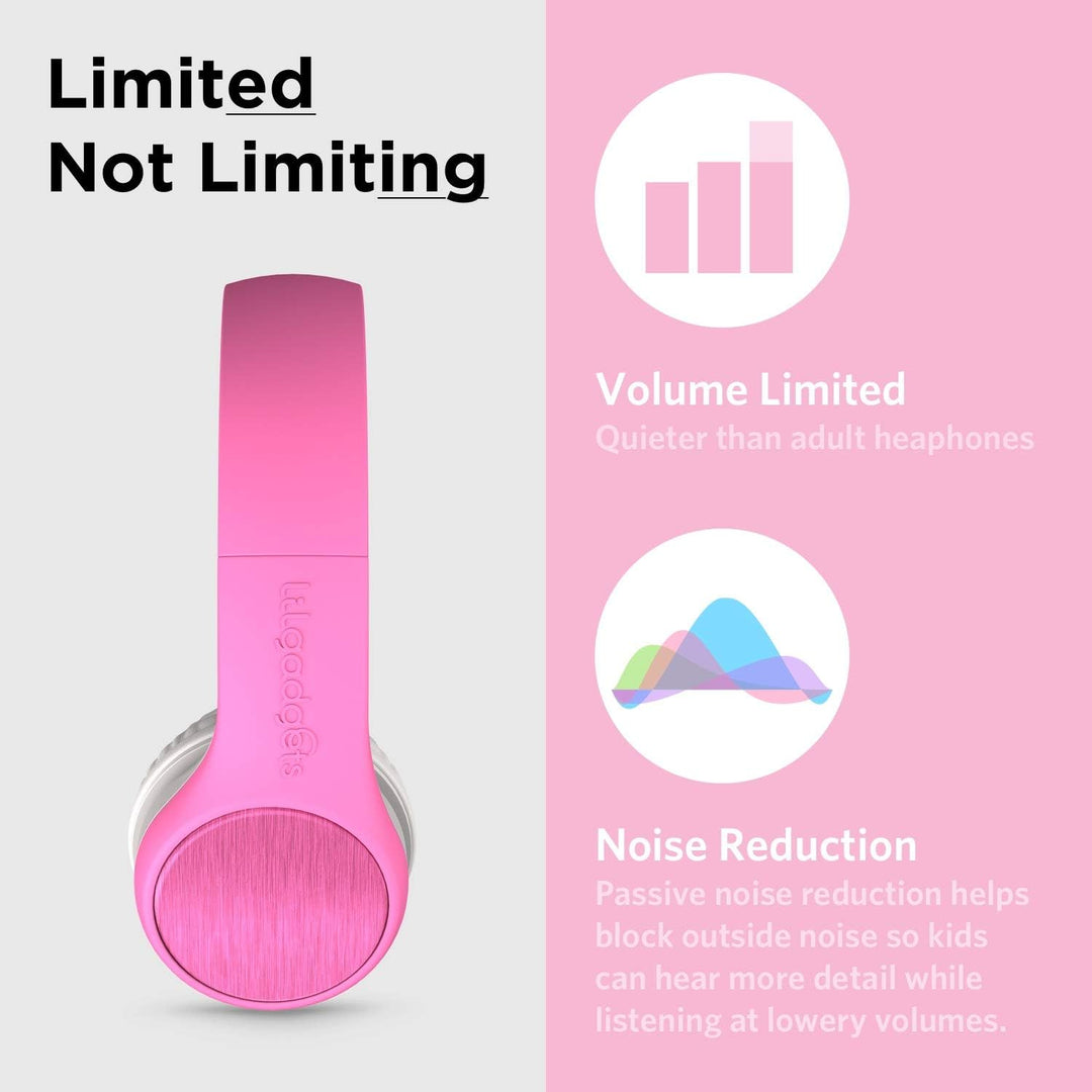 LilGadgets Die kabelgebundenen Connect+ Style-Kopfhörer für Kinder in Pink sind kinderfreundliche, F