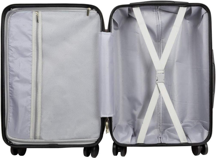 Trendyshop365 Handgepäck Leicht Hartschale Meran 55 cm 38 Liter 4 Räder TSA-Schloss Blau Handgepäck