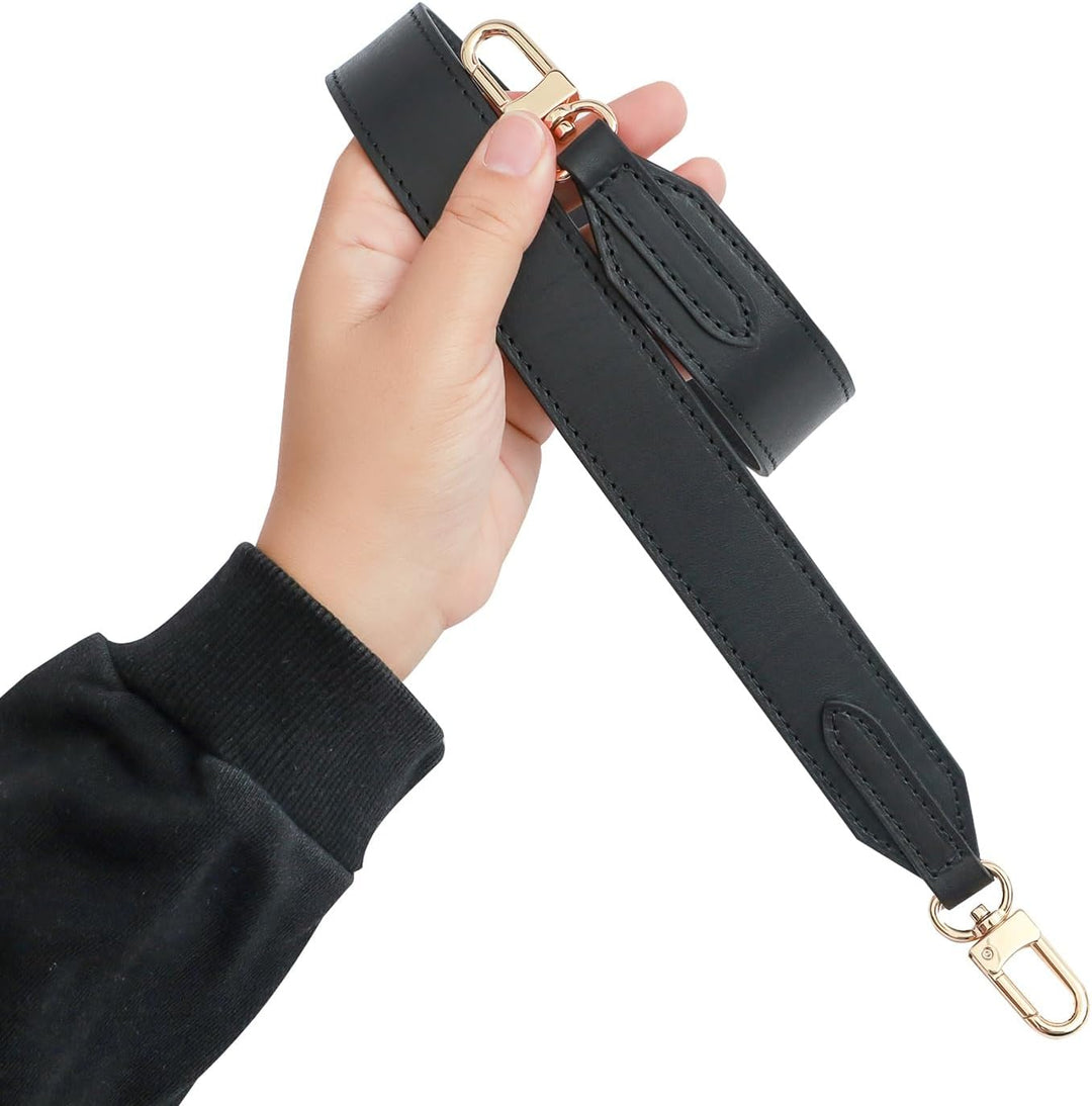 Senral Breit Schulterriemen Schwarz Echte Leder Taschengurt Handtaschenriemen Tragerieme 30 mm Kompa