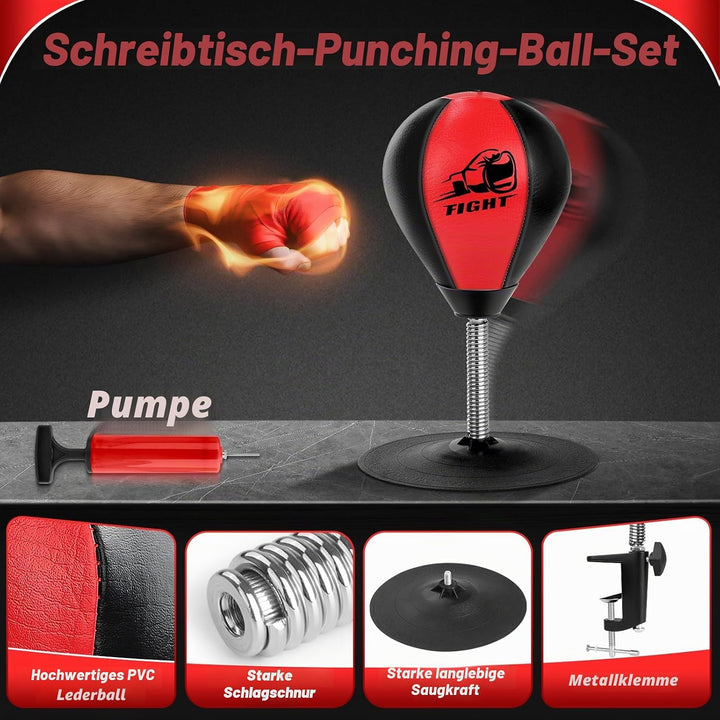 NZQXJXZ Boxsack für den Schreibtisch, Punchingball Tisch mit Superstarkem Saugnapf und Tischklemme f