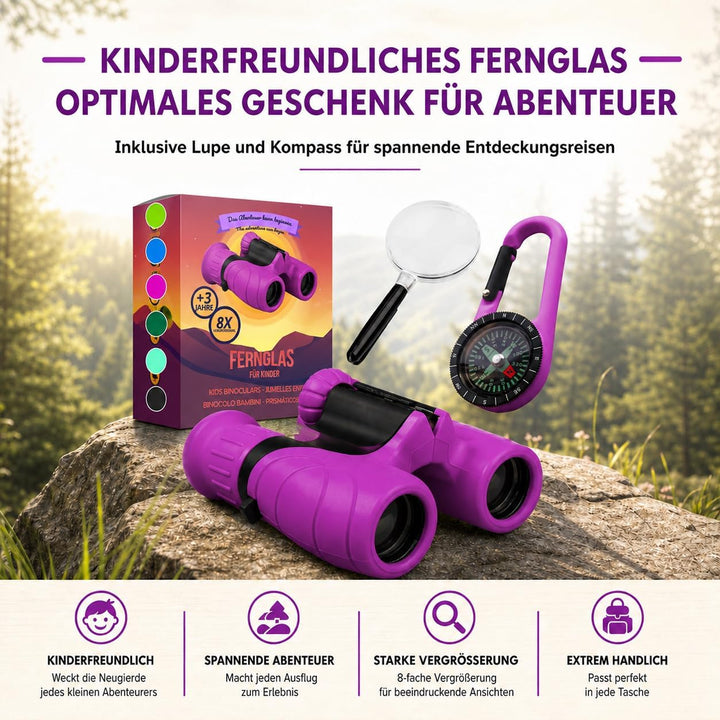 Fernglas für Kinder - Optimales Geschenk für kleine Jungen und Mädchen - Starke Vergrösserung 8X21 –