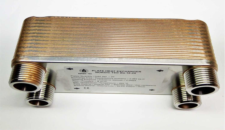 Edelstahl Plattenwärmetauscher Wärmetauscher Nordic Tec Ba-16-24 24 Platten 100kW 1”