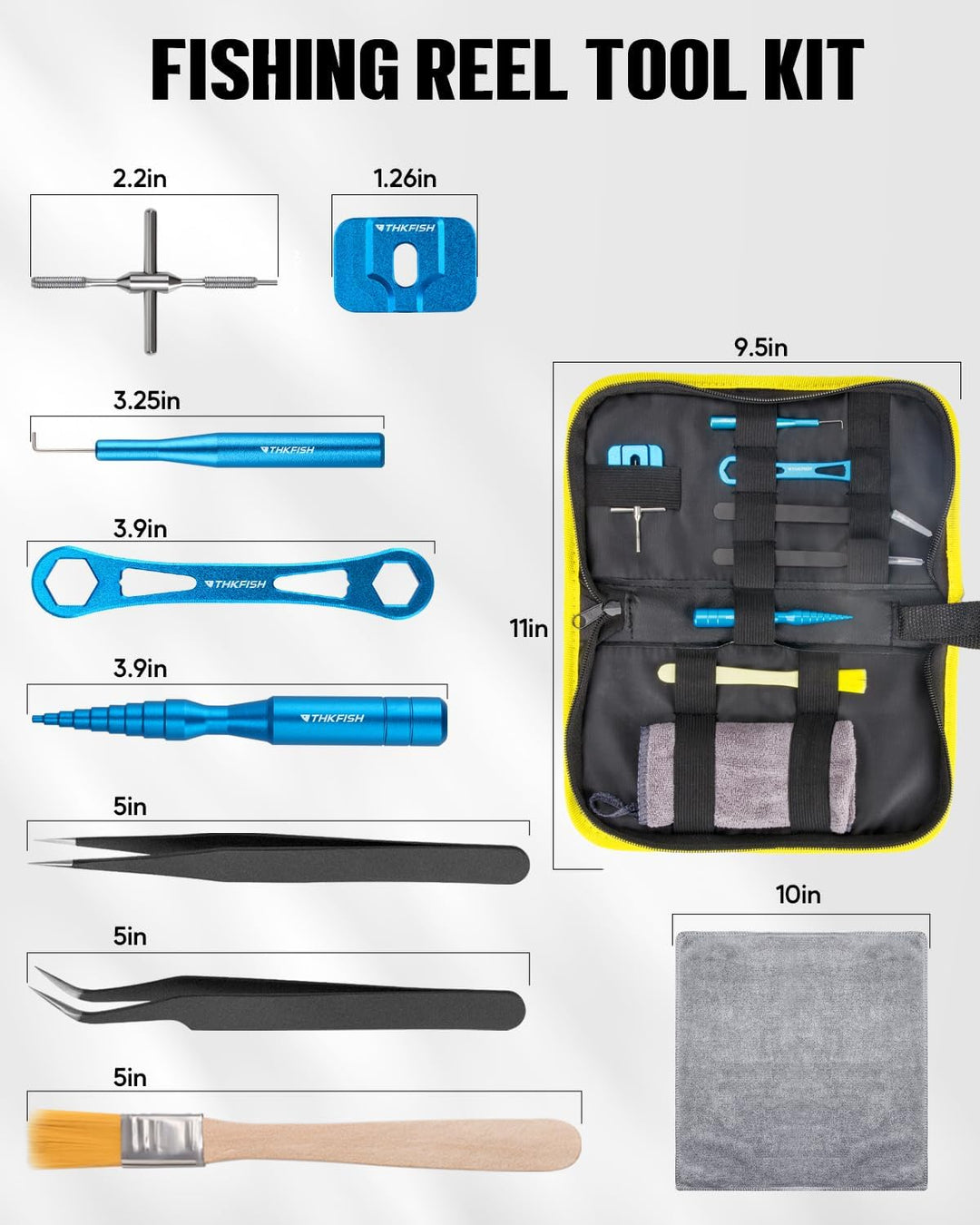 THKFISH Wartungsset für Angelrollen,Rollenreinigungsset,Kompaktes Angelreparaturset,Angelrollen-Pfle