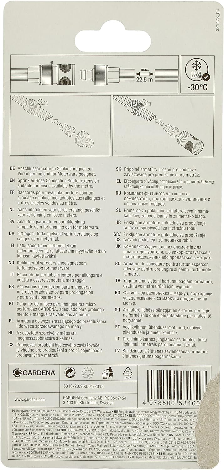 Gardena Schlauch-Regner-Anschlussset: Anschluss-Armaturen für Schlauch-Regneranfang und -ende, Zubeh