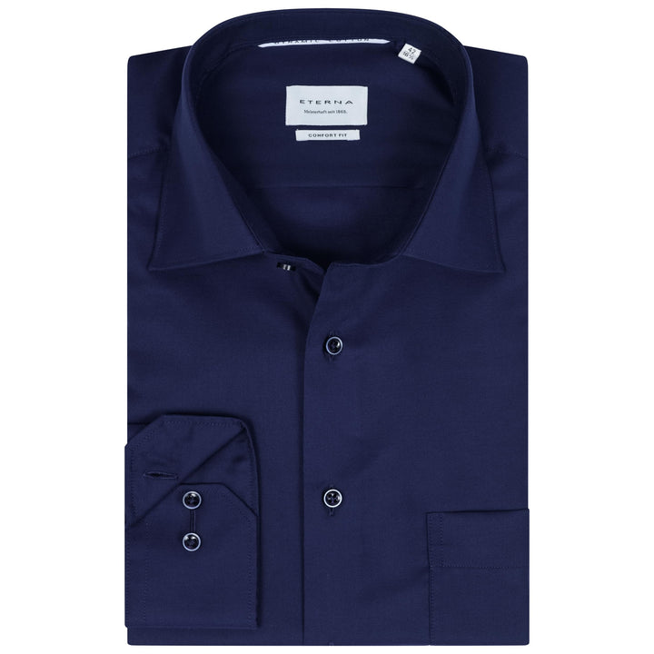 ETERNA Hemd Langarm | Comfort Fit | Bügelfrei, Knitterfrei | 100 % Baumwolle 41 Dunkelblau-(19), 41