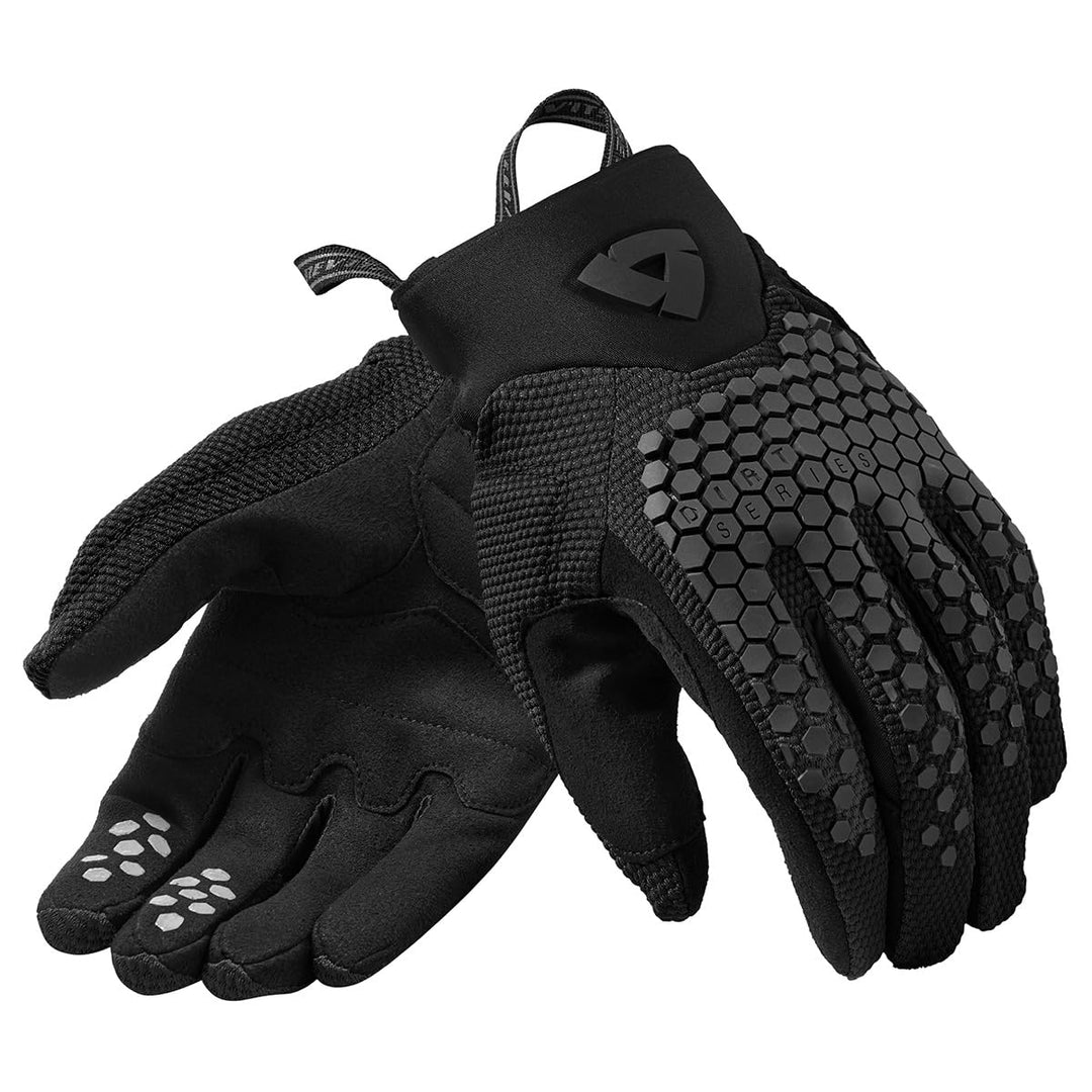 REV'IT! Revit Massif Motorradhandschuhe, schwarz, L | Stretch-Einsätze L Schwarz, L Schwarz