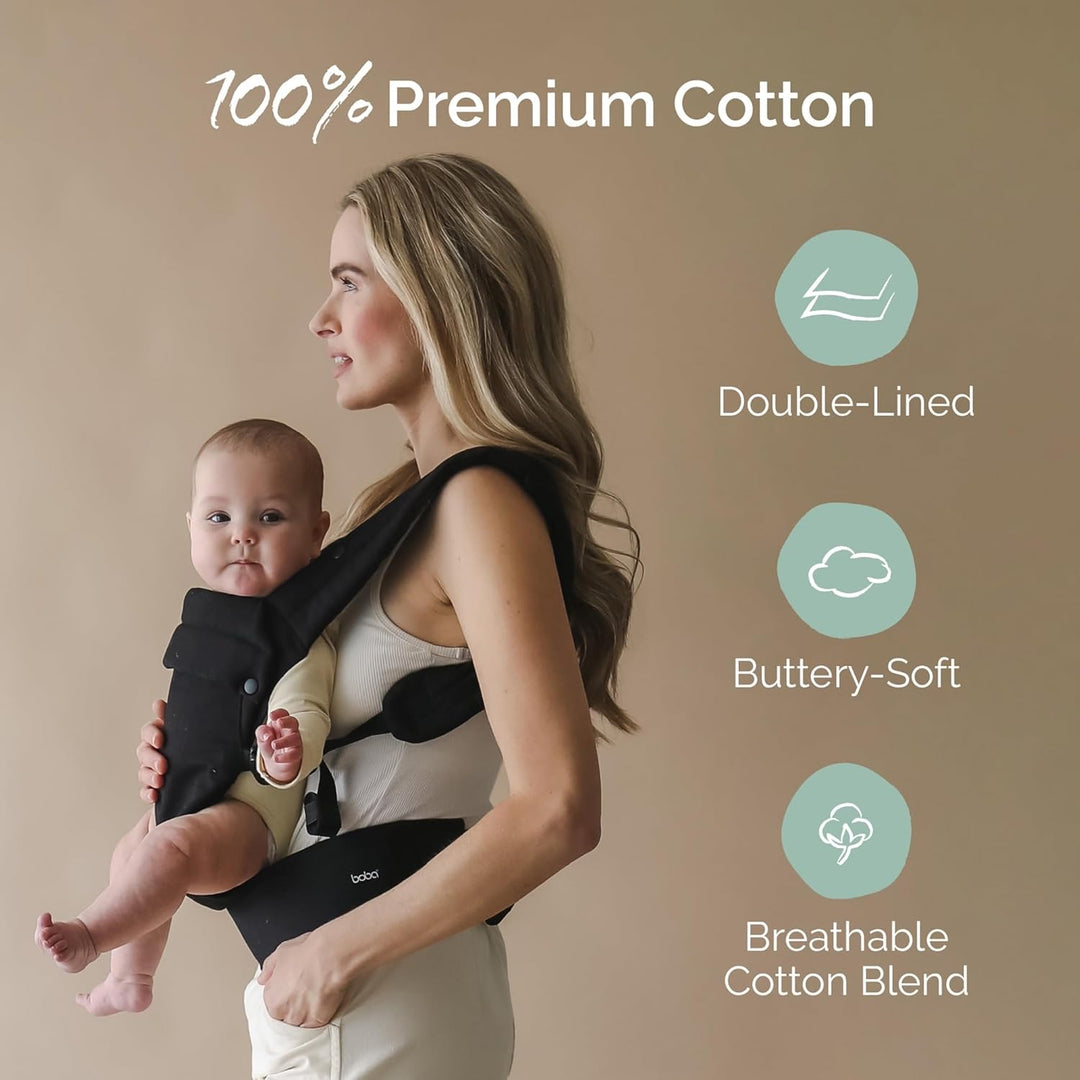 Boba Auri Babytrage Neugeboren bis Kleinkind - 100% Baumwolle-Premium, 3 ergonomische Tragepositione