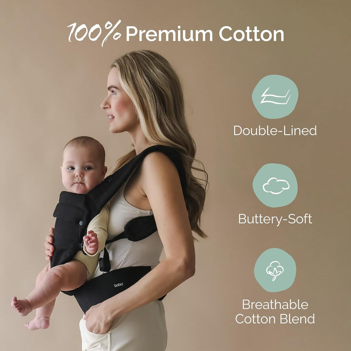 Boba Auri Babytrage Neugeboren bis Kleinkind - 100% Baumwolle-Premium, 3 ergonomische Tragepositione
